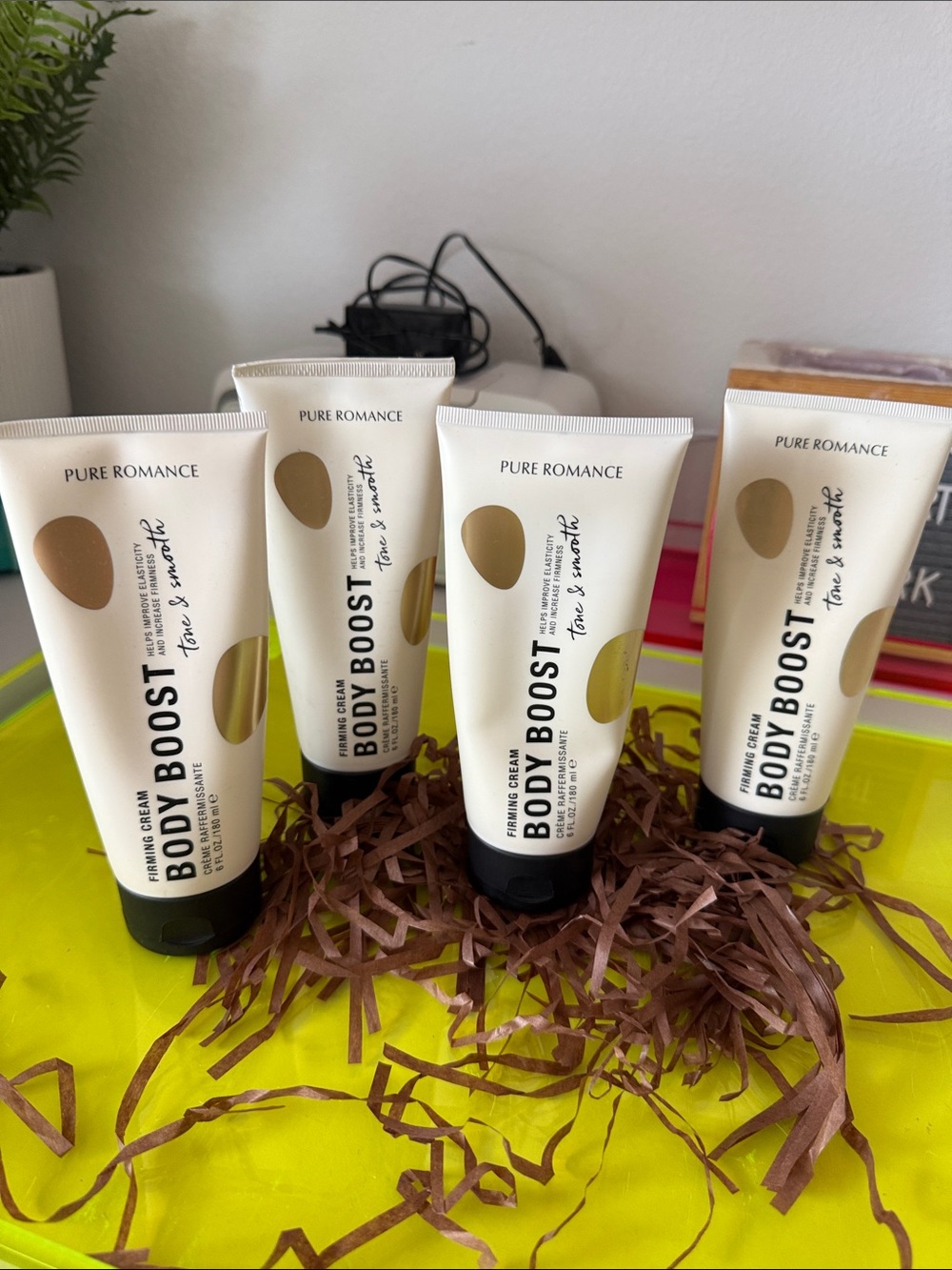Pure Romance Body Boost Firming Cream - White & Gold Accents